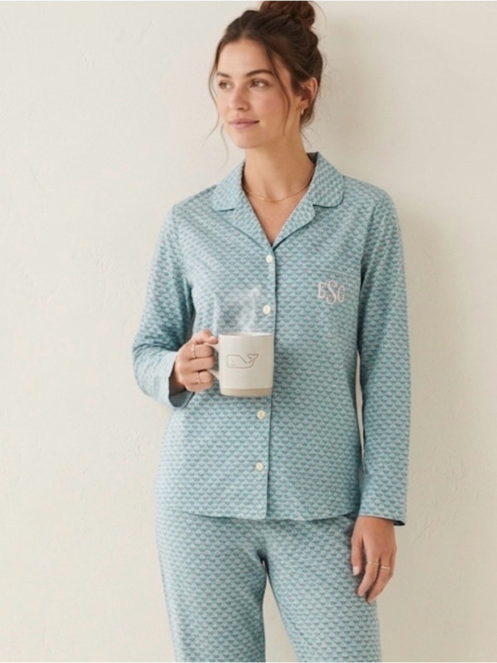 Vineyard Vines Turtle Print PJ Top Coastal Preppy Monogrammed Lounge m. Size XS